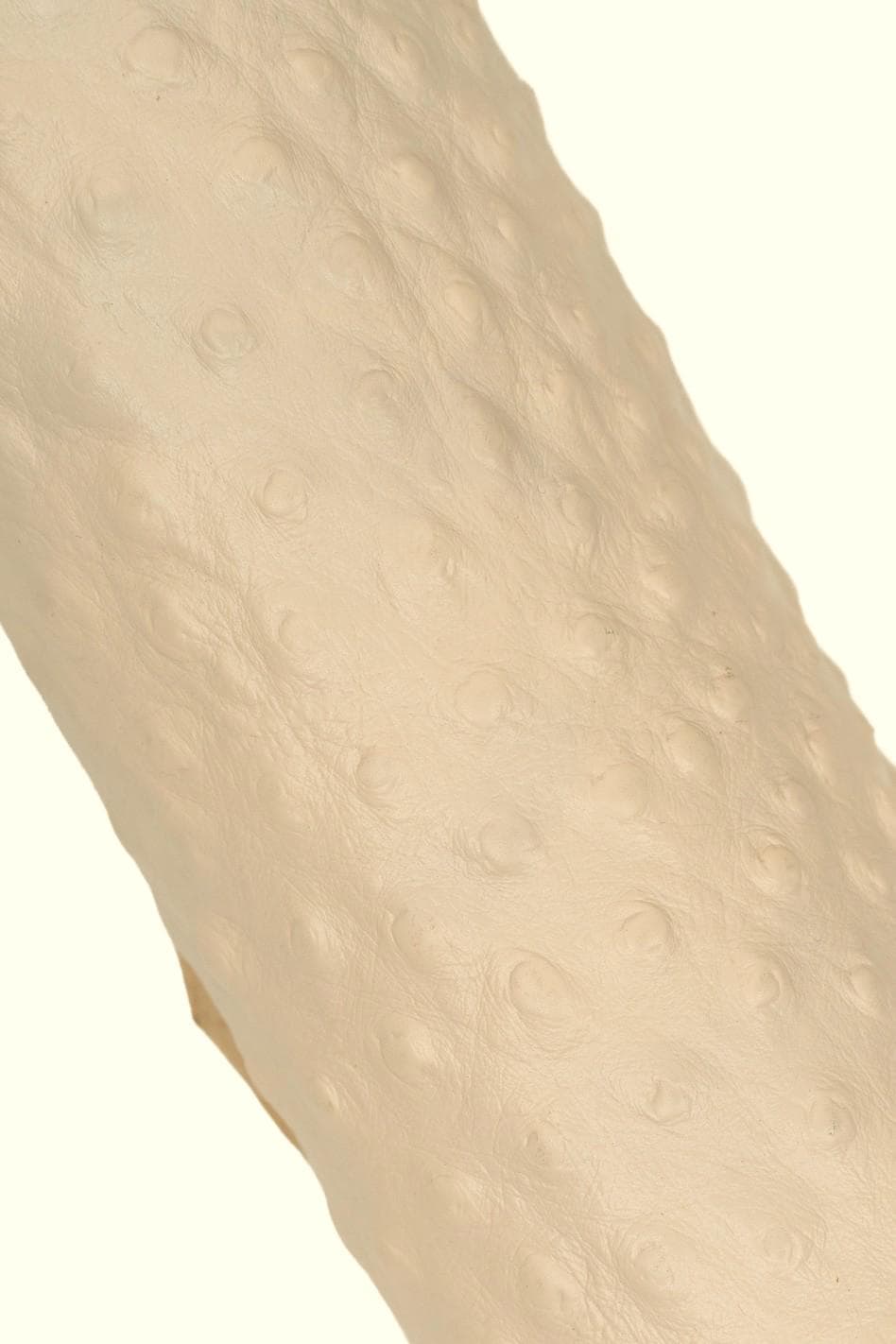Cream OSTRICH embossed leather hide, milk white elegant printed calfskin, classic cowhide for crafters B19667-ST La Garzarara