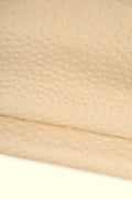 Cream OSTRICH embossed leather hide, milk white elegant printed calfskin, classic cowhide for crafters B19667-ST La Garzarara