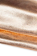 Light gold PYTHON leather skin, reptile printed METALLIC goatskin, elegant soft glossy hide, ideal for crafting B19655-MT(st) La Garzarara