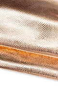 Light gold PYTHON leather skin, reptile printed METALLIC goatskin, elegant soft glossy hide, ideal for crafting B19655-MT(st) La Garzarara