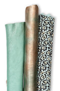 Pack of 3 light BLUE - turquoise leather skins, smooth METALLIC and textured goatskins, soft bright materials B19508-MT(st) La Garzarara