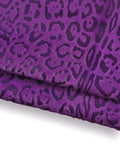 Cheetah printed HAIR ON leather hide, PURPLE animal textured pony calfskin, luxurious material for crafting B18375-cv La Garzarara
