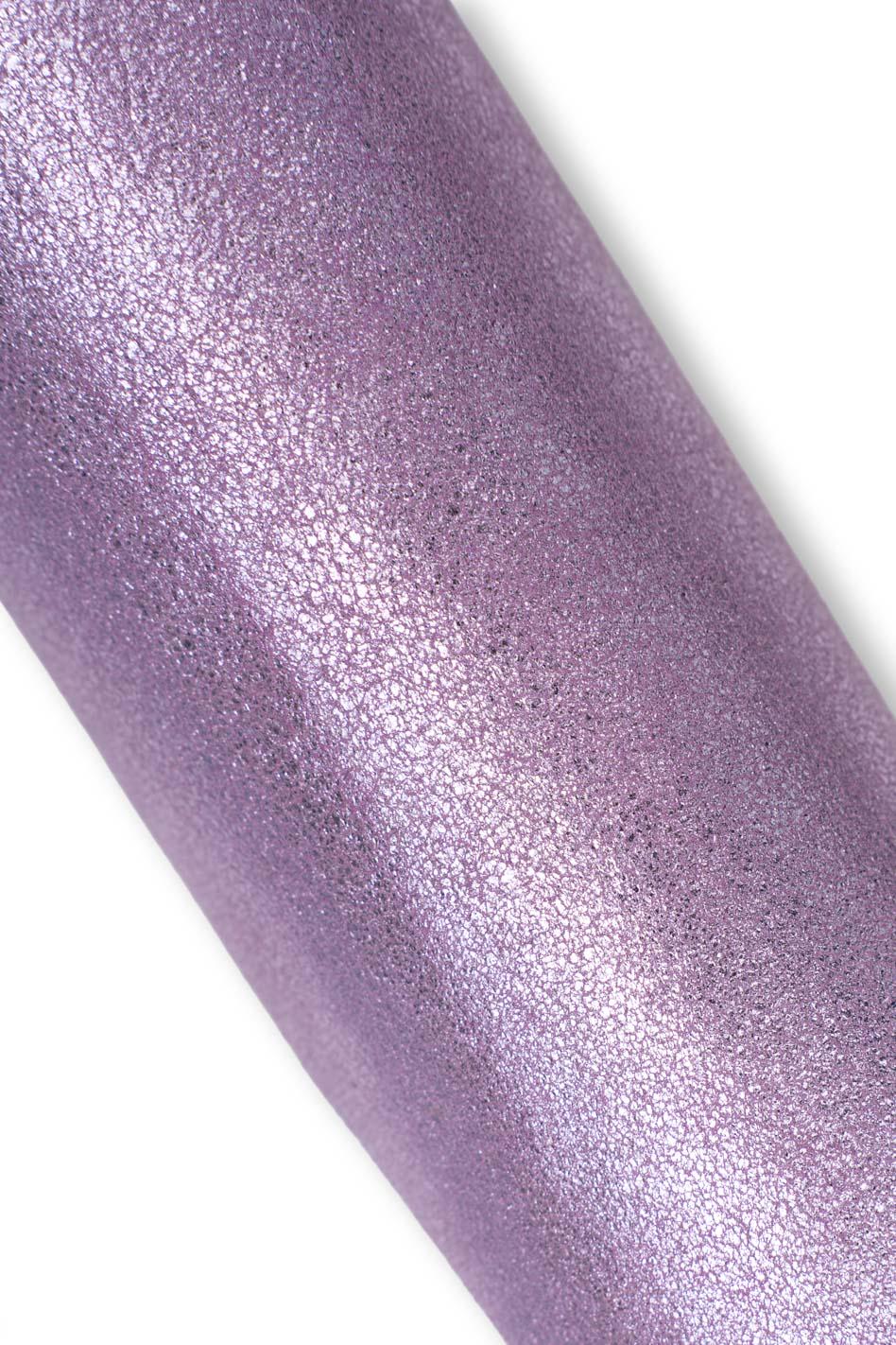 Bundle of 3 high quality goatskins: 1 purple and 1 silver metallic goatskin matching to 1 lilac leopard suede skin B18305-MT(st)