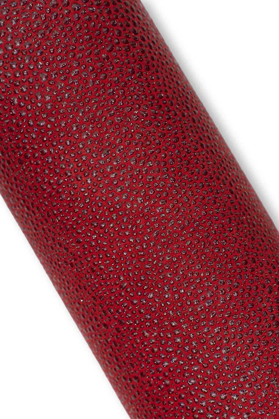 BUNDLE of 3 red leather skins, glitter metallic printed goatkins, POLKA dots pattern, soft materials for diy B19507-MT(st) LaGarzarara