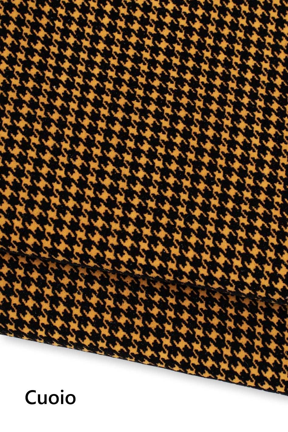 HOUNDSTOOTH textured leather skin, tan and green neon, suede goatskin, soft and matt hides for DIY B19737-ST La Garzarara