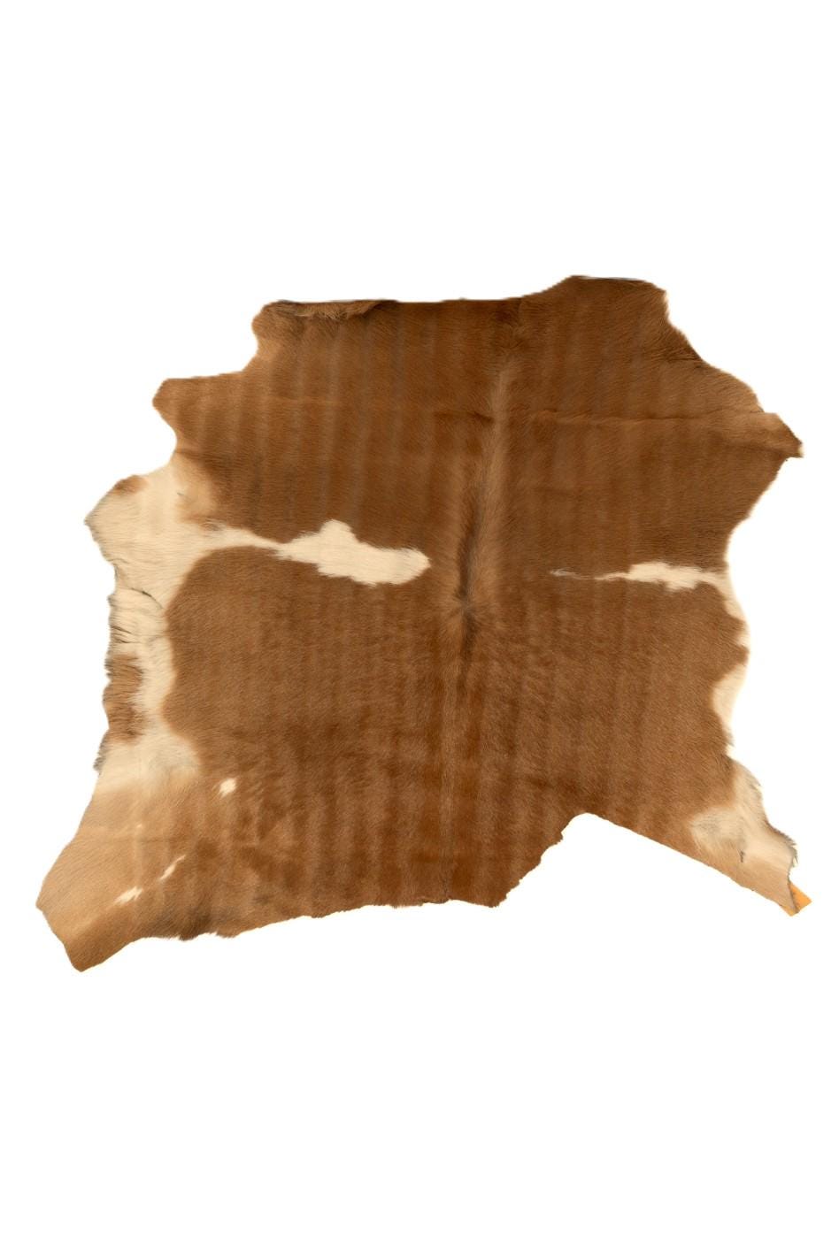 COW printed hair on leather hide, brown - cream textured PONY calfskin, luxurious soft material for crafters B19696-CV La Garzarara