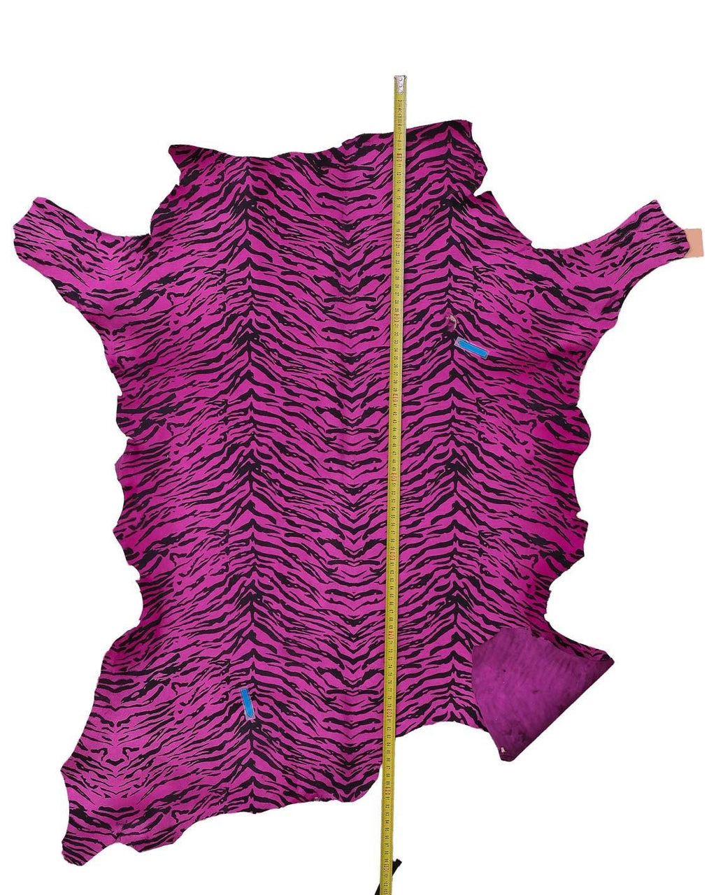 Zebra textured hair on leather hide, fuchsia and black animal print on CAVALLINO HAIRY cowhide, elegant pony leather for crafting B18377-CV