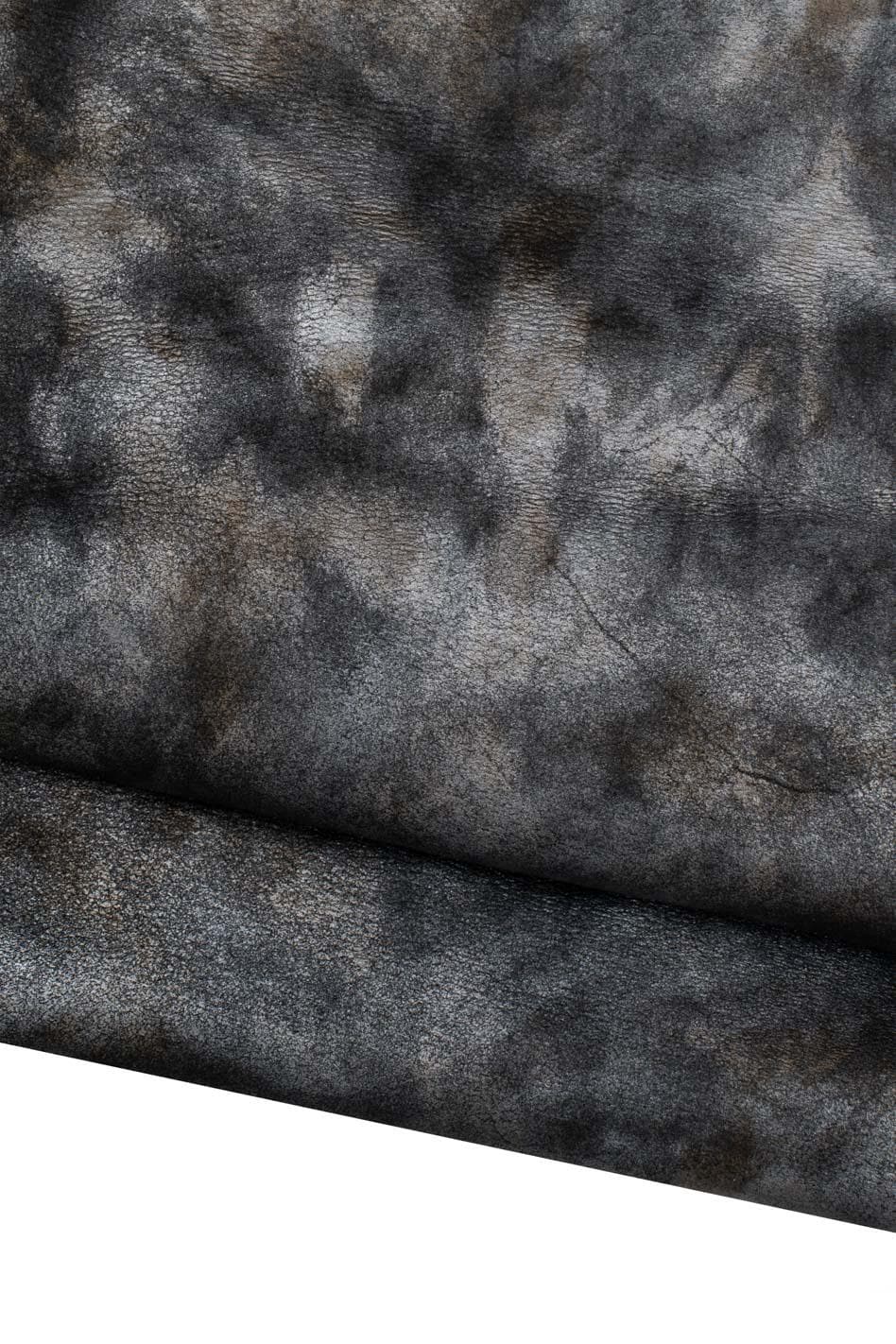 Steelmetal TIE- DYE printed leather skin, grey metallic suede sheepskin, soft shaded lambskin for crafters B19589-MT(st) La Garzarara