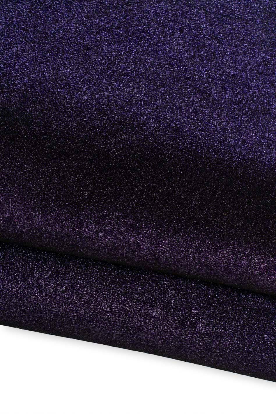 Purple METALLIC leather skin, GLITTER finish on suede goatskin, bright sparkle soft material for jewelry B19562-MT La Garzarara