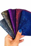 Metallic Pixel Leather Scraps, Micro Geometric Laminated Pieces, Colorful Leather Offcuts for Jewelry RT16 La Garzarara