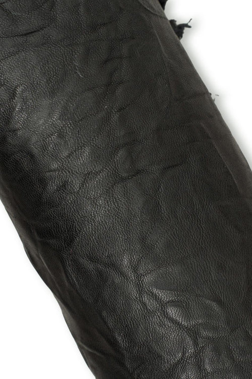 Black MATT leather skin, sporty soft WRINKLED goatskin, shrunken material 1.2 - 1.4 mm for crafting creations B19702-TB La Garzarara