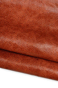 Red glossy REPTILE printed leather skin, soft AGED distressed goatskin, python snake textured hide for hobbyists B19684-ST La Garzarara