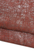 Burgundy CROCODILE embossed leather skin - with silver shades, sporty soft ROUGH goatskin, printed hide, 0.8 - 1.0 mm B19616-ST La Garzarara