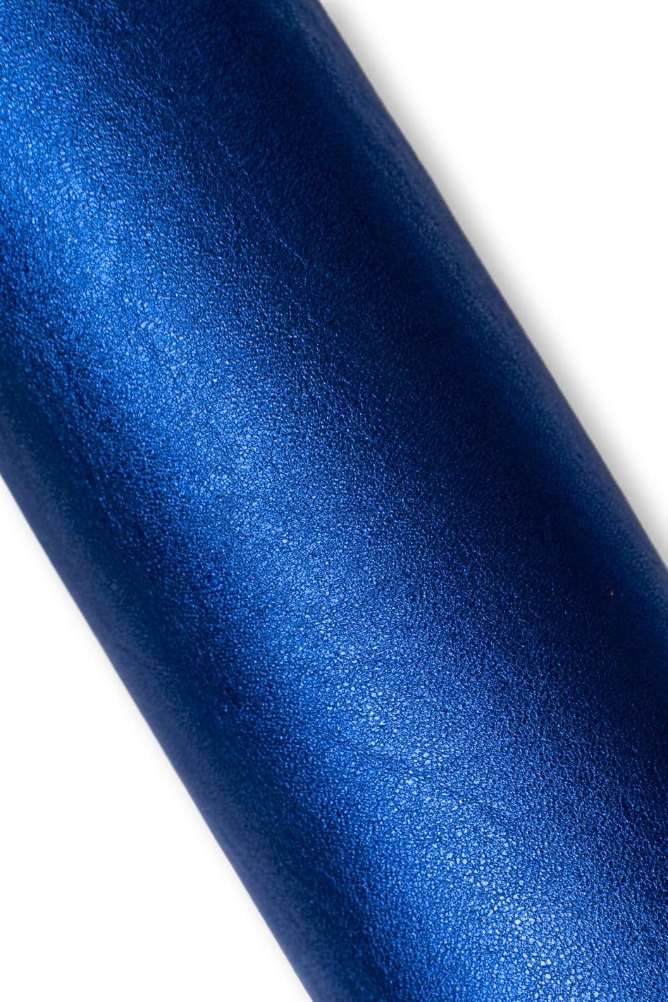 Set of 3 blue leather skins, METALLIC PRINTED goatskins, smooth reptile and polka dots pattern, as per pictures B19526-MT(st) La Garzarara