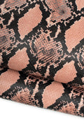 Pink - black textured PYTHON leather skin, classic MATT snake printed goatskin for bags and purses B19660-ST La Garzarara