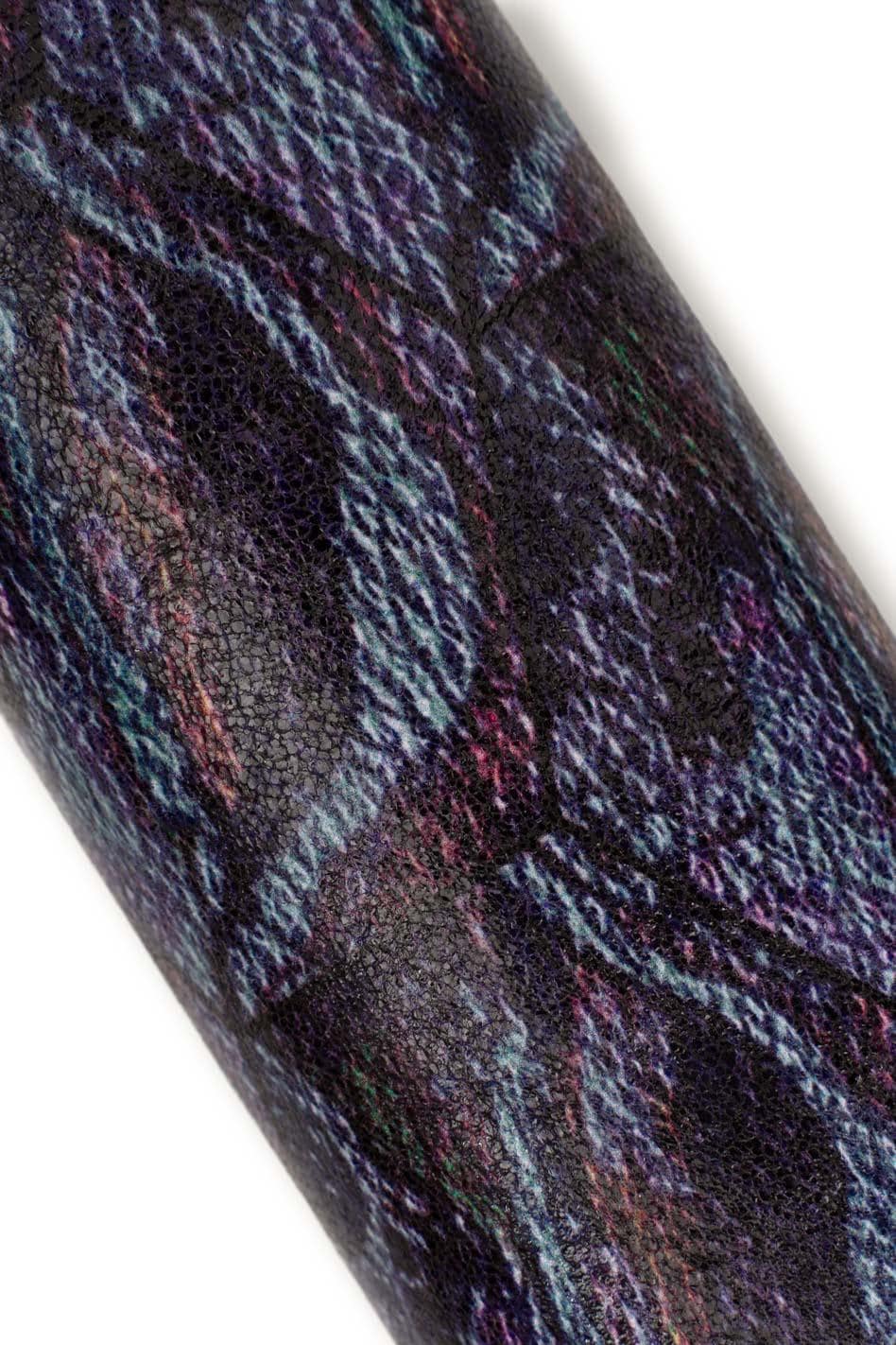 Soft TEXTURED goatskin, purple - blue - black pattern on GLOSSY soft goatskin, ideal for diy projects B19652-ST La Garzarara