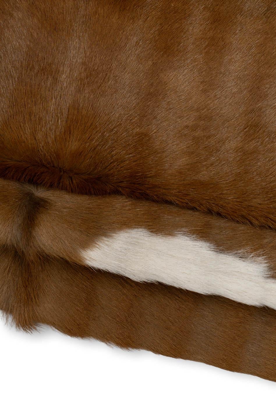 COW printed hair on leather hide, brown - cream textured PONY calfskin, luxurious soft material for crafters B19696-CV La Garzarara