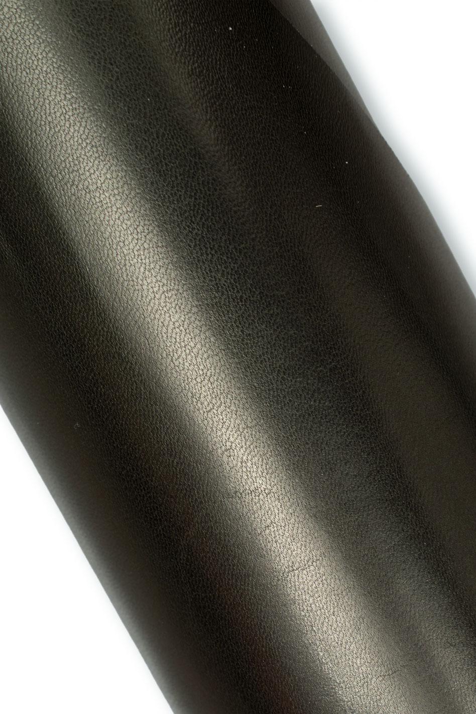 Gunmetal SMOOTH leather skin, METALLIC soft goatskin, bright sparkle material for diy projects B19575-MT La Garzarara