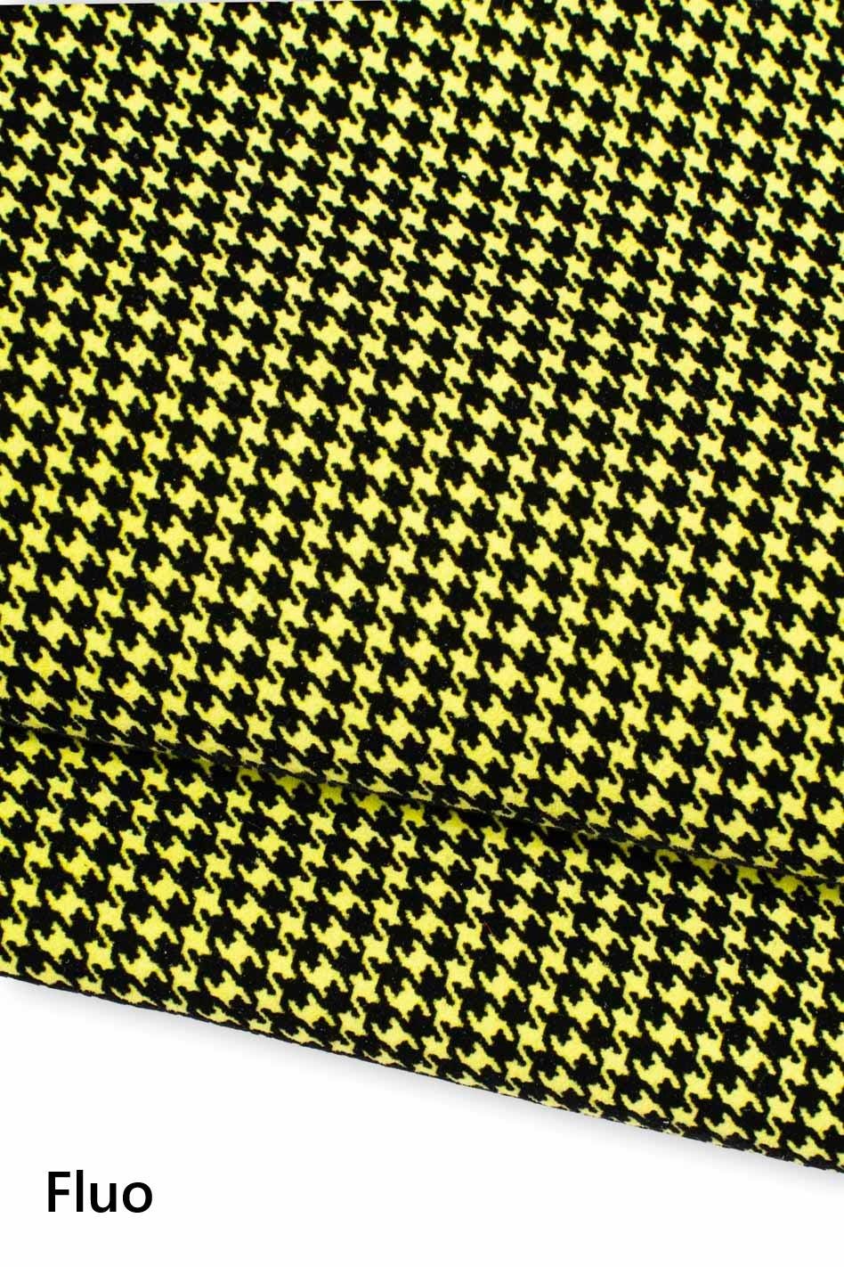 HOUNDSTOOTH textured leather skin, tan and green neon, suede goatskin, soft and matt hides for DIY B19737-ST La Garzarara