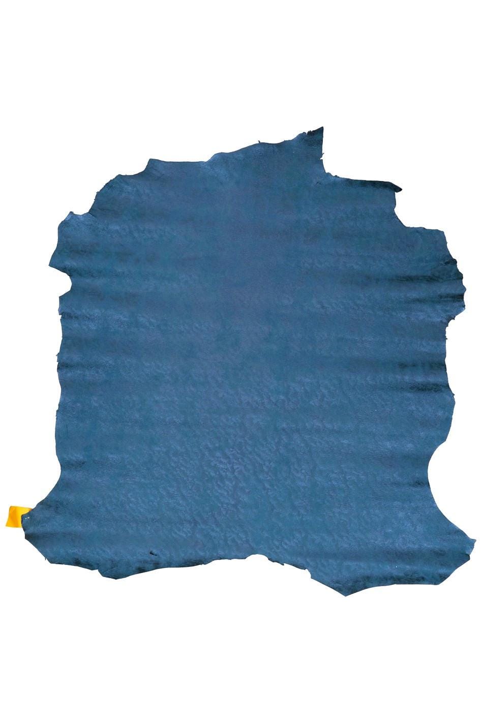 Blue METALLIC suede leather skin, GLITTERED shaded soft goatskin, top quality hide for hobbyists B19569-MT La Garzarara