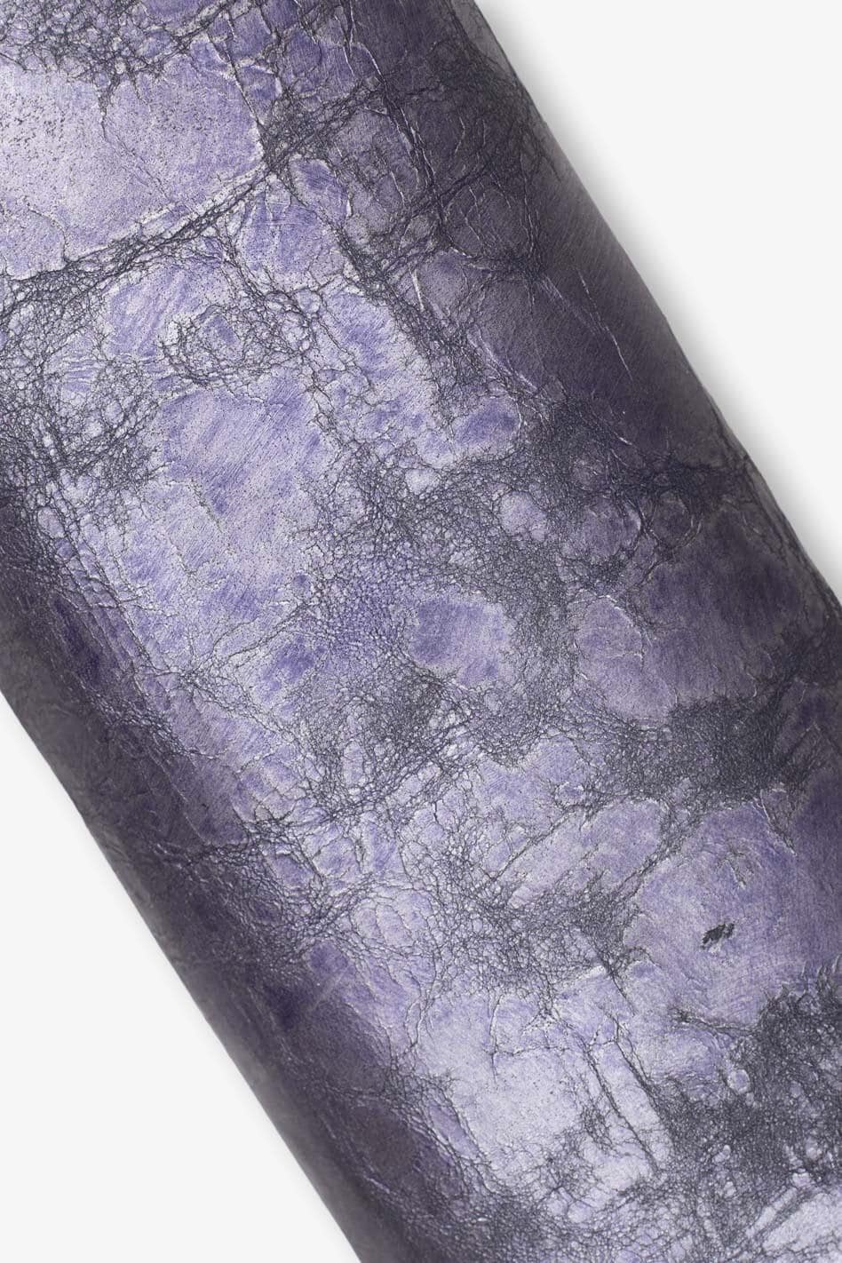 Steelmetal / purple METALLIC leather skin, aged, hand painted DISTRESSED wrinkled goatskin, soft crackled hide for crafters B19588-MT(st)