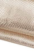 Light gold SNAKE printed leather hide, METALLIC reptile embossed cowhide, glossy soft python calfskin B19670-MT(st) La Garzarara