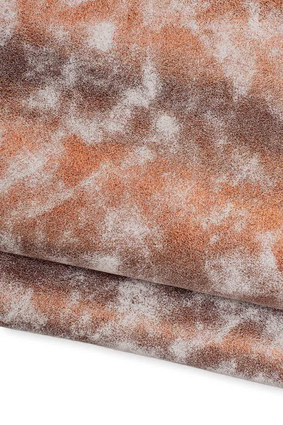 METALLIC textured leather skin, burgundy SHADED goatskin, white suede hide with sparkle texture, for diy projects B19560-MT(st) La Garzarara