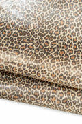 LEOPARD printed suede leather skin, METALLIC cheetah textured goatskin, bright soft hide for hobbyists B19736-MT(st) La Garzarara
