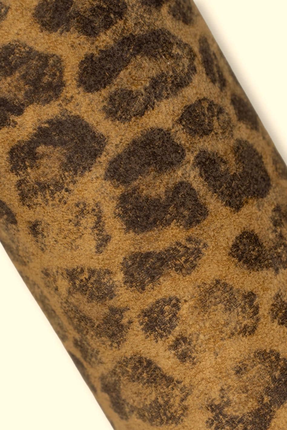 LEOPARD textured leather skin, animal printed SUEDE goatskin, black cheetah pattern on hide B19734-ST La Garzarara