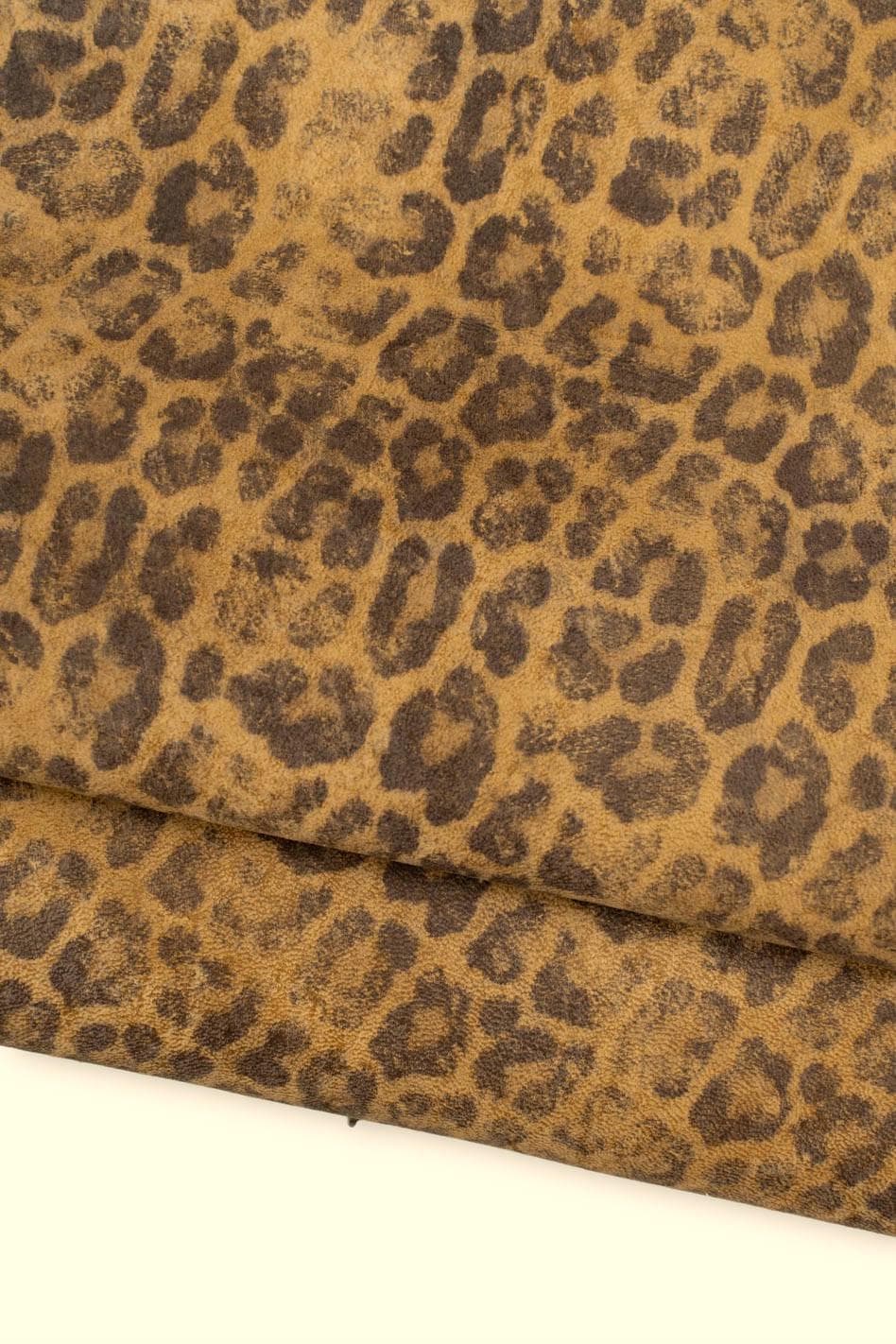 LEOPARD textured leather skin, animal printed SUEDE goatskin, black cheetah pattern on hide B19734-ST La Garzarara