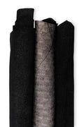 Bundle of 3 black - silver leather skins, ASSORTMENT of METALLIC printed soft suede hides, as per picture B19529-MT(st) La Garzarara