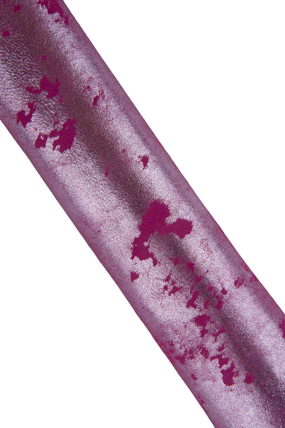 Fuchsia METALLIC leather skin, pink SPARKLE abstract print on soft suede goatskin, ideal for crafters B19412-MT(st) La Garzarara
