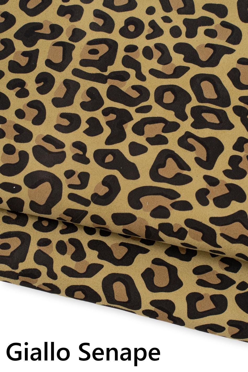 LEOPARD textured leather skin, ANIMAL printed suede goatskin, cheetah pattern on lavender, red, mustard yellow skin B18686-ST La Garzarara