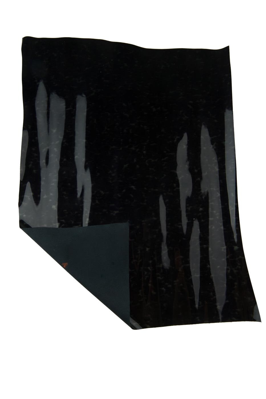Black PATENT leather hide with green SHADES, shaded glossy cowhide, soft shiny calfskin B19342-ST La Garzarara