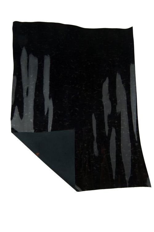Black PATENT leather hide with green SHADES, shaded glossy cowhide, soft shiny calfskin B19342-ST La Garzarara