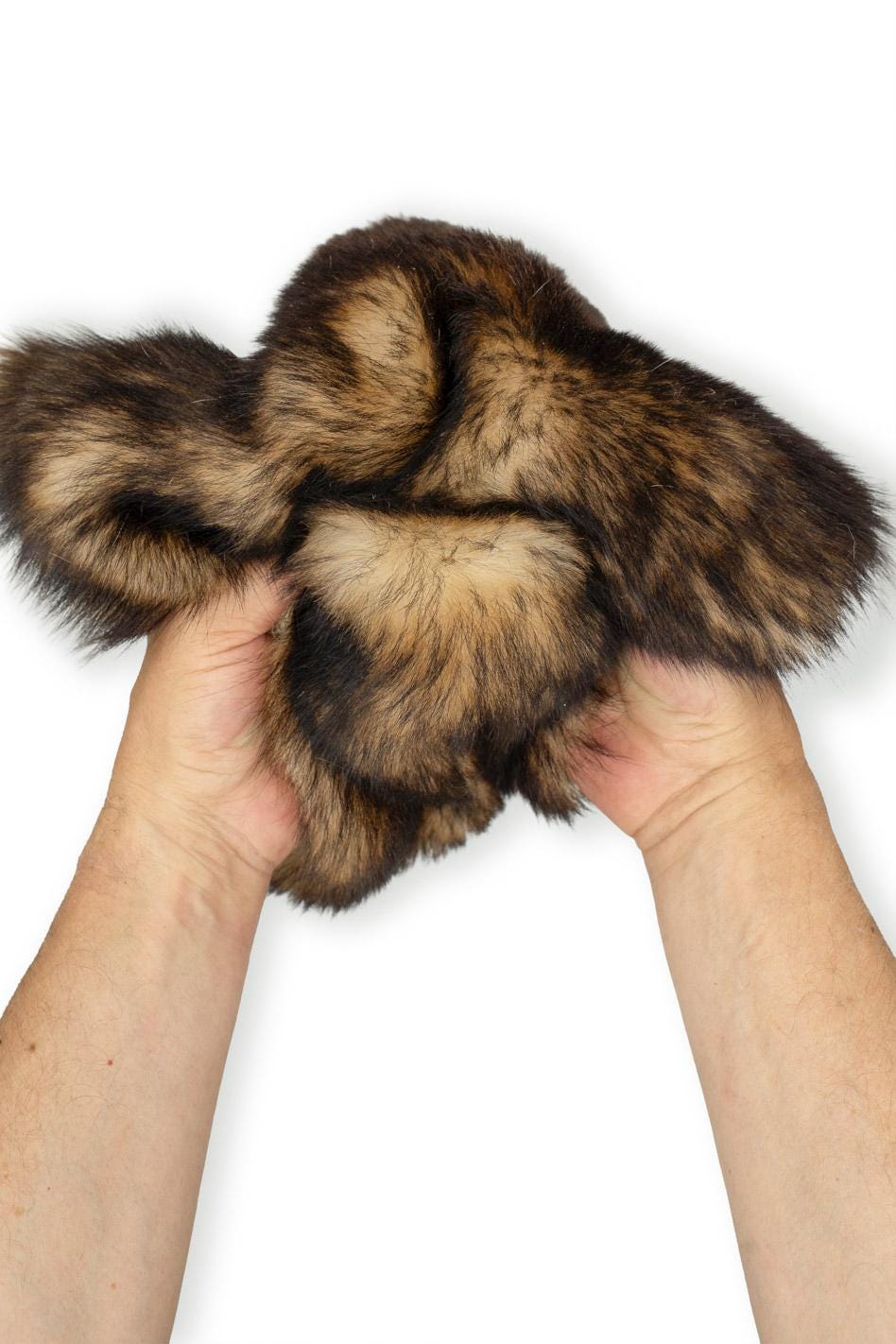 Brown- beige shaded SHEARLING leather - wool-on sheepskin - hairy SHEEPSKIN, soft leather - straight long hair B19633-MNT LaGarzarara