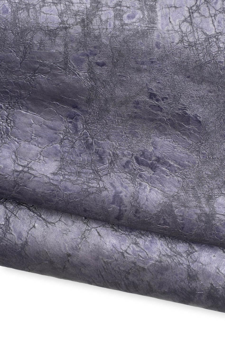 Steelmetal / purple METALLIC leather skin, aged, hand painted DISTRESSED wrinkled goatskin, soft crackled hide for crafters B19588-MT(st)