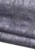 Steelmetal / purple METALLIC leather skin, aged, hand painted DISTRESSED wrinkled goatskin, soft crackled hide for crafters B19588-MT(st)