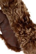 Reddish brown natural WOOL leather skin, double face SHEARLING with back skin in brick red distressed leather B19646-MNT La Garzarara