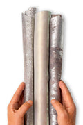 Premium set of light gold - silver leather skins, METALLIC, GLITTER, textured goatskins as per picture B19531-MT(st) La Garzarara