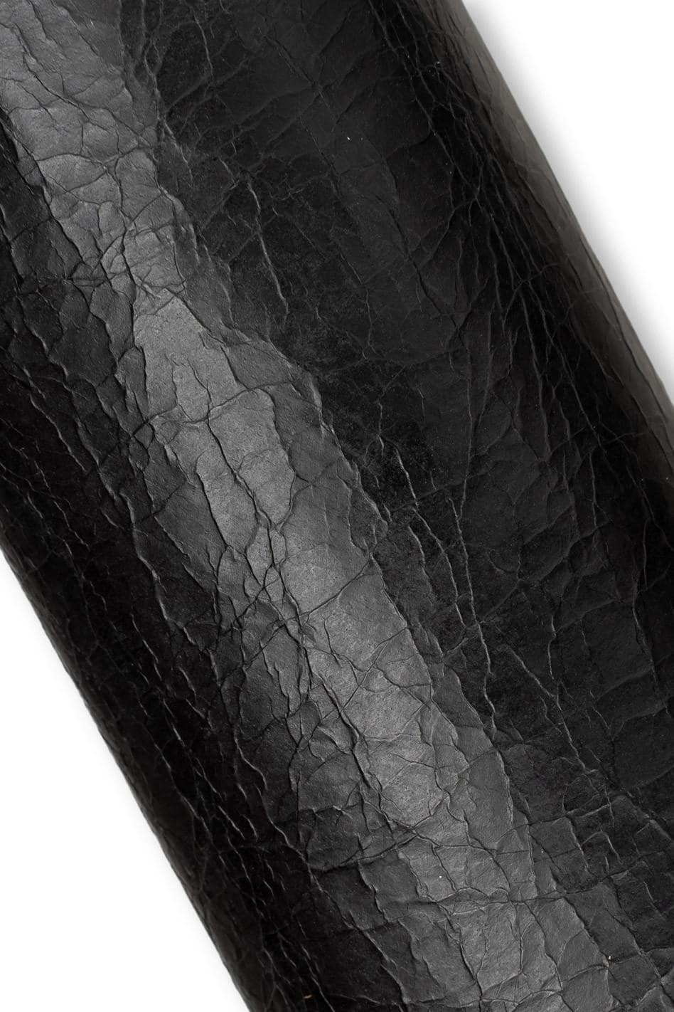 Black WRINKLED crackled leather hide, glossy SPORTY soft calfskin 0.6 - 0.9 mm for crafters B19677-TB La Garzarara