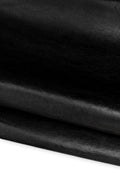 Black WRINKLED crackled leather hide, glossy SPORTY soft calfskin 0.6 - 0.9 mm for crafters B19677-TB La Garzarara