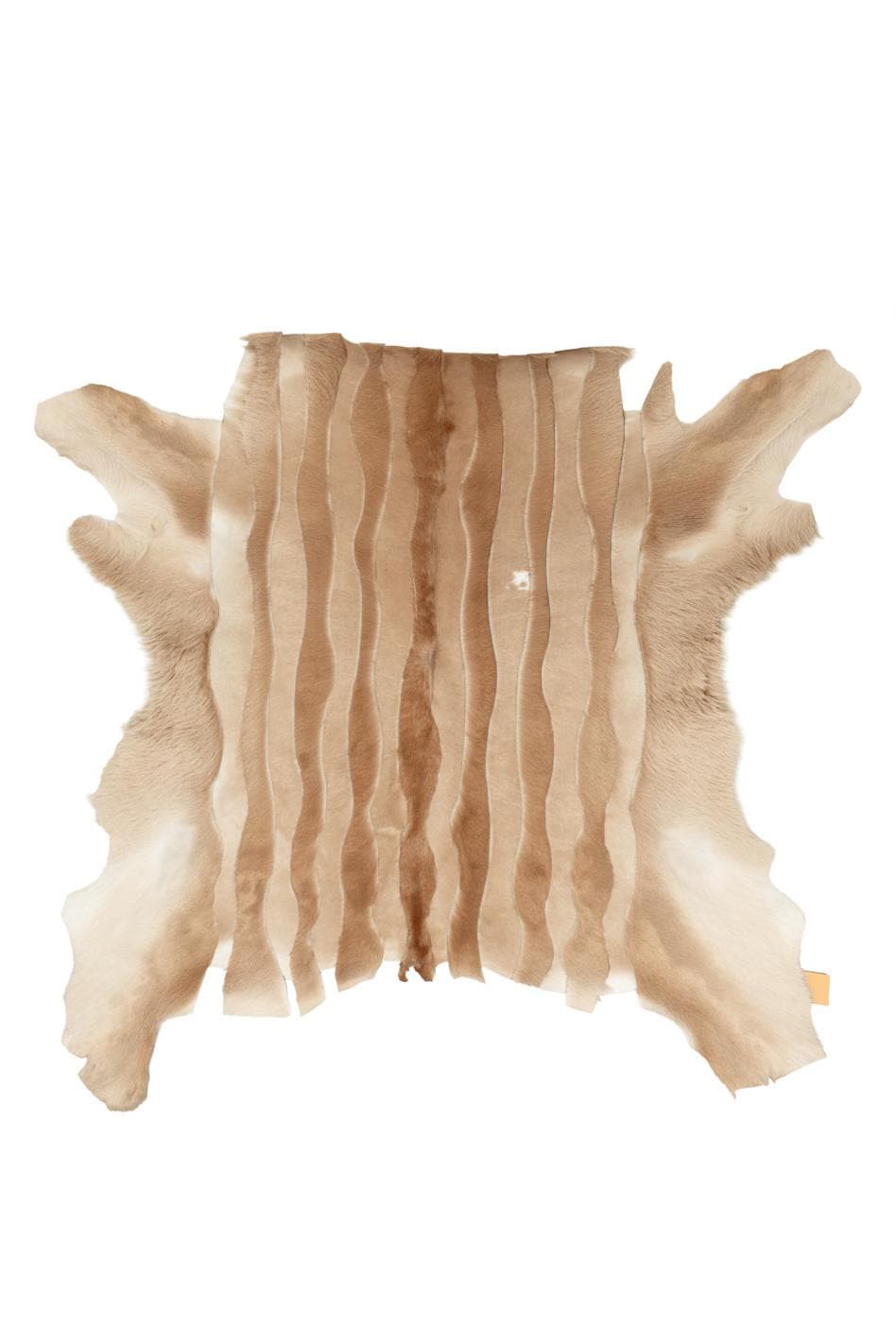 Beige/brown printed HAIR on LEATHER hide, luxurious soft pony cowhide for hobbyists B19692-CV La Garzarara