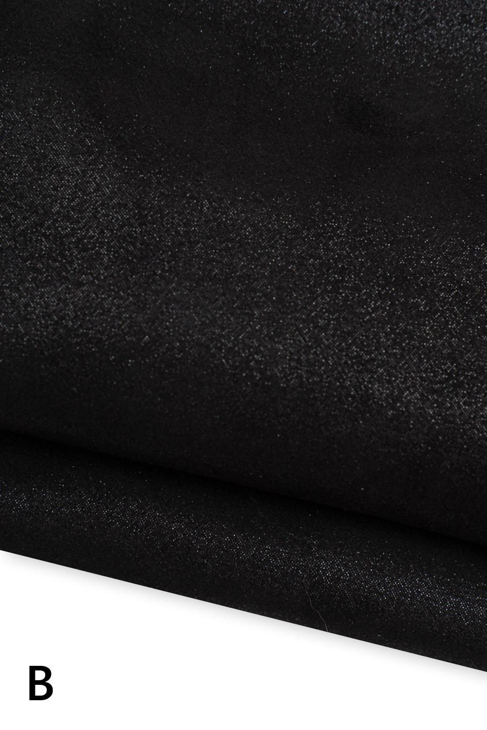 BLACK LEATHER skins in different finishings - smooth - glitter metallic - tiny pebble grain - lizard print B19619-TB La Garzarara