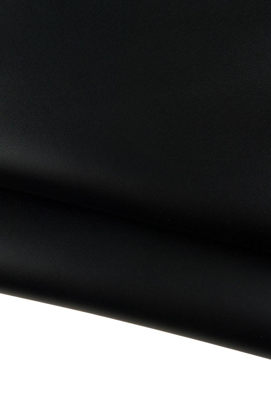 Black NAPPA sheepskin, semi glossy super SOFT leather skin, lambskin for garments, shoes, bags 0.7 - 0.9 mm B19363-TB La Garzarara