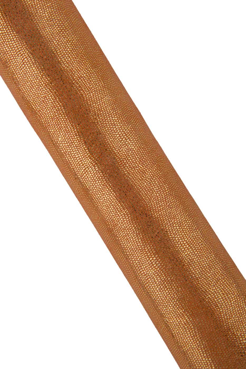 Bundle of 2 orange METALLIC REPTILE printed leather skins, lizard textured suede goatskins, soft bright hides B19474-MT(st) La Garzarara