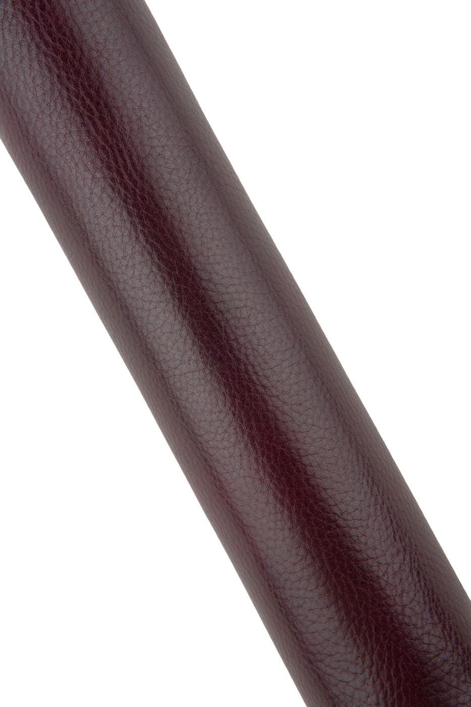 Burgundy genuine pebble GRAIN printed leather hide, GLOSSY soft embossed cowhide, thick calfskin for handcrafted goods B19453-TU Garzarara