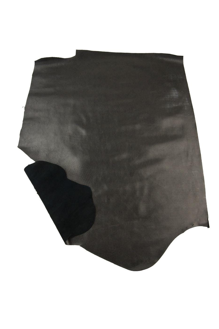Steel METALLIC leather skin, micro - dot EMBOSSED cowhide, plumb grey glossy soft printed calfskin B19354-MT La Garzarara