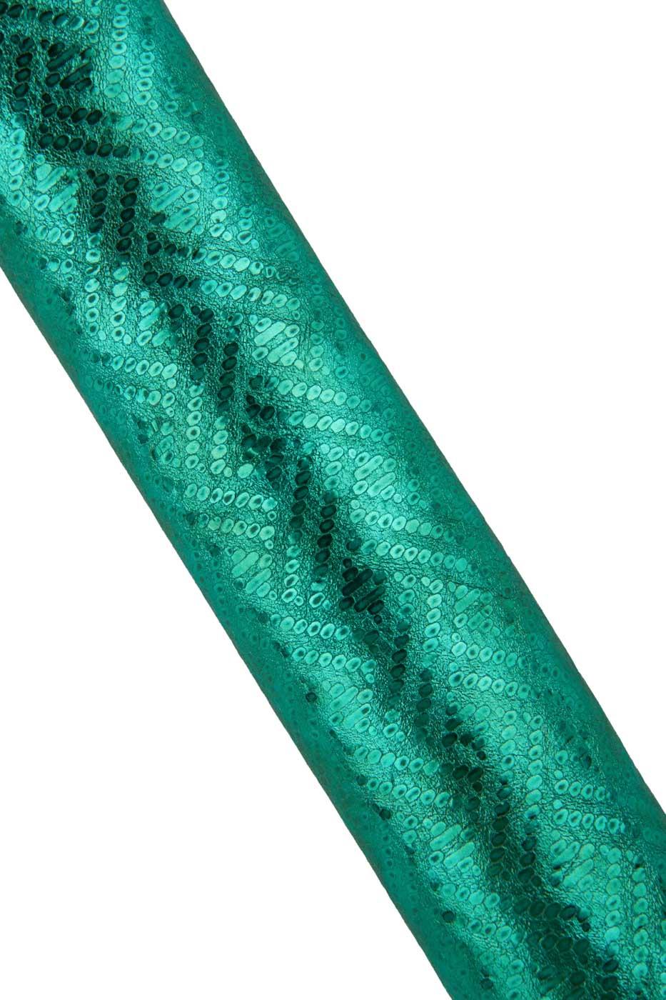 Turquoise METALLIC leather skin, aquamarine soft GEOMETRICAL printed goatskin, bright sparkle soft hide B19479-MT(st) La Garzarara