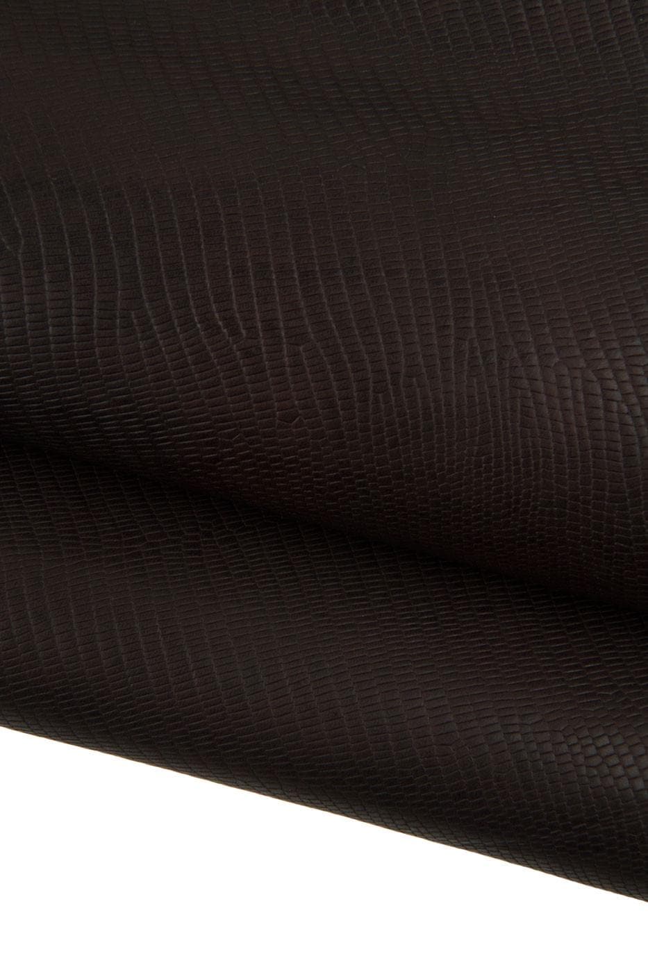 Brown LIZARD printed leather hide, semi glossy EMBOSSED cowhide, classic soft calfskin for crafters B19328-ST La Garzarara